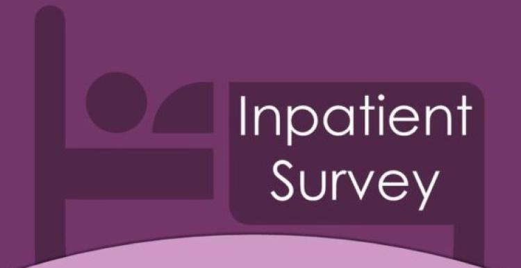 'Inpatient survey' Graphic figure in a bed. 