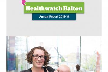 cover image for annual report. Woman holding baby.