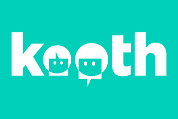 Kooth white logo on green background