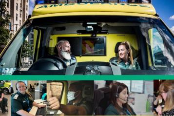 multiple images of North West Ambulance service staff at work