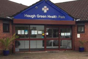 Photograph of the entrance to Hough Green Health Park in Widnes. 