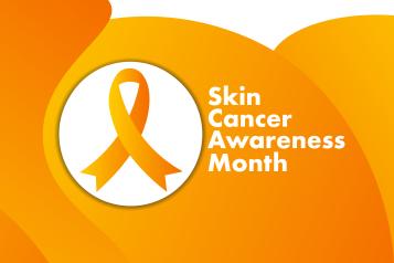 'Skin Cancer Awareness Month' Yellow ribbon image. 