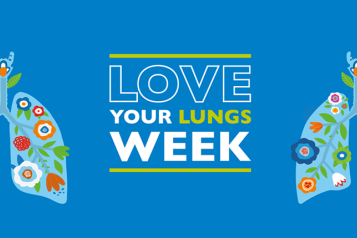 'Love your lungs week' Image of two lungs filled with flowers.  