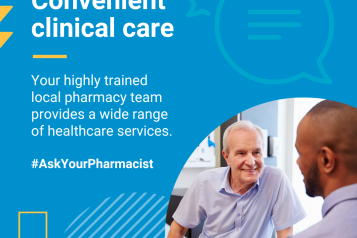 Convenient clinical care. Your highly trained local pharmacy team provides a wide range of healthcare services. #AskYourPharmacist