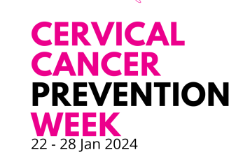 'Cervical cancer Prevention Week 22-28 Jan 2024' Jo's Cervical cancer Trust logo. 